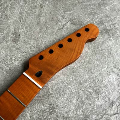 Telecaster electric guitar Neck Roasted Flame Maple 21 fret TL image 4