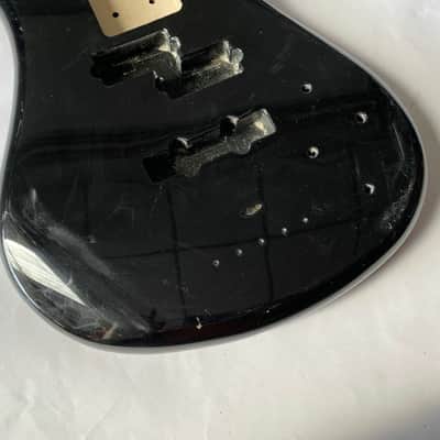 Glossy Black 4 String Electric Bass Guitar Basswood Body image 4