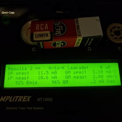 RCA 12BH7A tNOS AT1000 TESTED Balanced! PI Vacuum Tube black plate 12BH7 dual triode 1952-1961 image 2