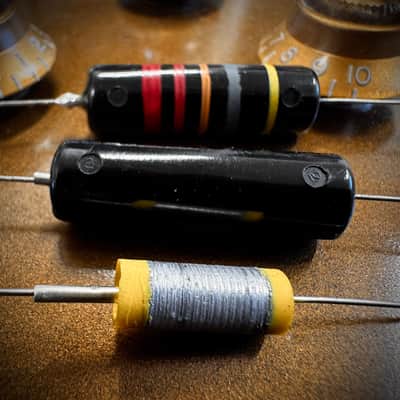 (1 Pair) Killer Bees, Reproduction Sprague Bumblebee .022 uF 400v capacitor cap burst harness wiring pots image 4