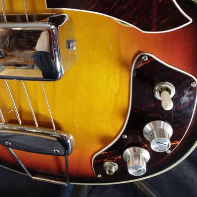 Sears Vintage 1960s Violin Bass Guitar Made in Japan 1960s Tobacco Burst image 6