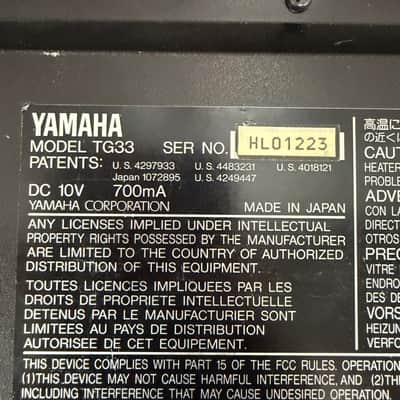 Vintage Yamaha TG33 Tone Generator Made in Japan 1990 - Black with AC Adapter and Manual image 17