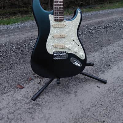 Squier Custom Bullet Stratocaster Upgraded Wilkinson Saddles Humbucker pickups Satin Pearl Blue image 2