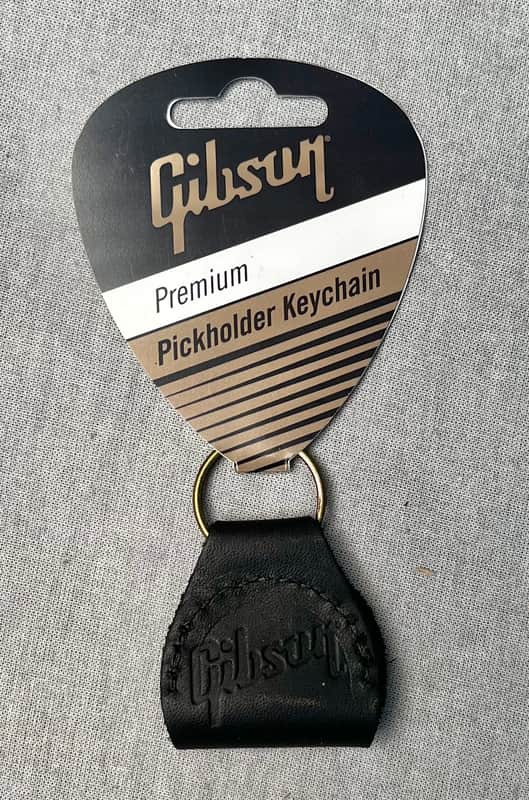 Gibson AKYC-BLK Premium Leather Pickholder Keychain Black image 1