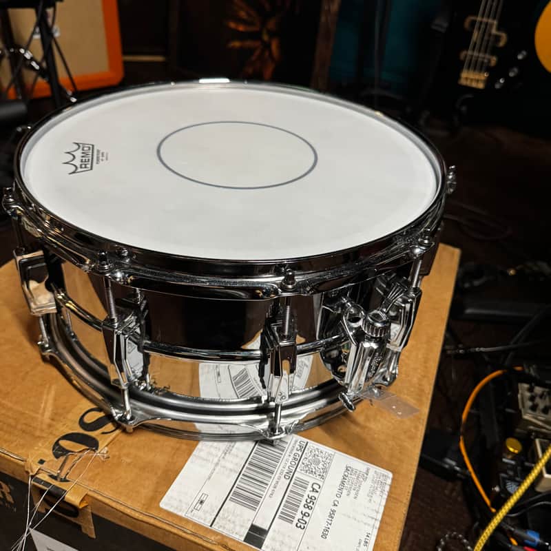 Ludwig "Super Ludwig" Chrome over Brass Snare Drum - 5 x 14-inch image 1