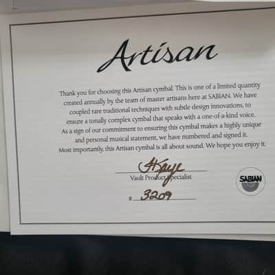 Sabian 14" Artisan Hi-Hat Cymbals (Pair, Brilliant) 2013-Present image 4