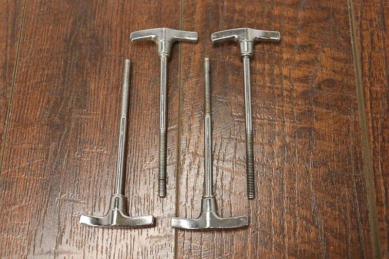 Percussion Plus 4-3/4" Bass Drum T Rods Chrome Vintage 4pk image 1