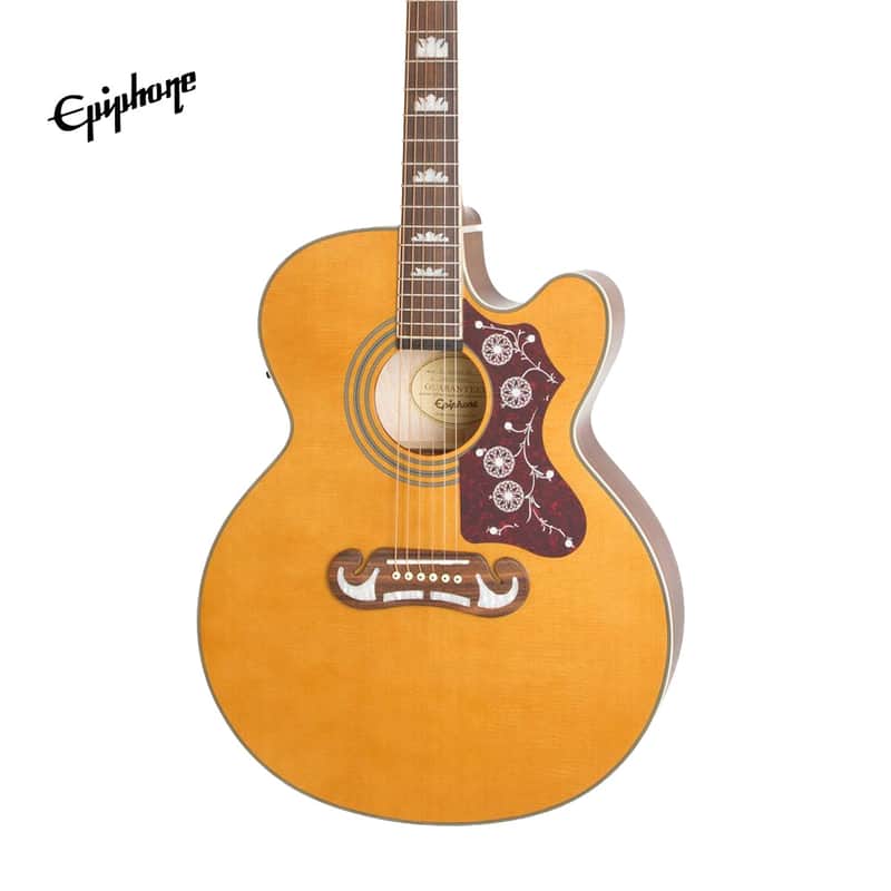 Epiphone J-200 EC Studio Acoustic-Electric Guitar - Vintage Natural image 1