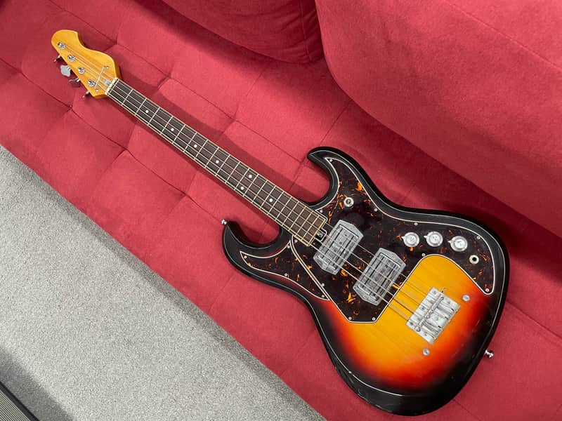 Teisco Style 2 Pickup Vintage Japanese Bass - Tobacco Sunburst image 1