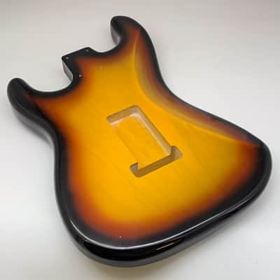 3lbs 8oz BloomDoom Nitro Lacquer Aged Relic 3-Tone Sunburst S-Style Vintage Custom Guitar Body image 8