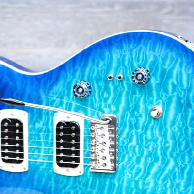 PRS SE Custom 24-08 Quilt Maple Top Lake Blue Electric Guitar w/Bag #H075022 image 4