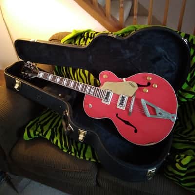 Gretsch Relic Upgraded with "Super" Hilo Tron Pickups, Vintage Amber Knobs, Great Hardshell Case GS5420T 50's Style - Fiesta Red Aged Top image 13