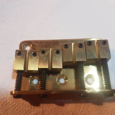 80's HEAVY BRASS BASS BRIDGE with BLOCK SADDLES - TOP SUSTAIN - made in USA image 3