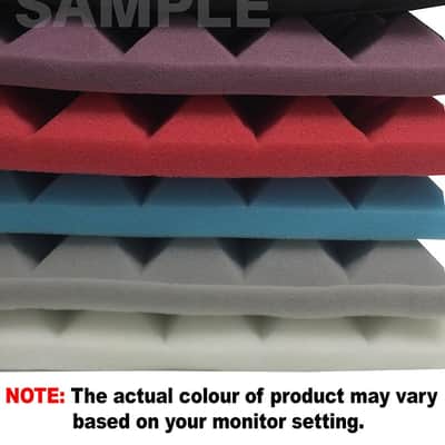 Arrowzoom 8 pcs 9.8 x 9.8 x 1.9 inches Black & Blue Pyramid Acoustic Studio Foam Tile Panel KK1034 image 3