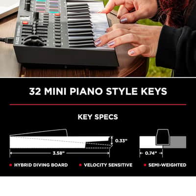 M-Audio Oxygen Pro Mini Powerful, 32-Mini-key USB MIDI Controller with Smart Controls and Auto-mapping image 6