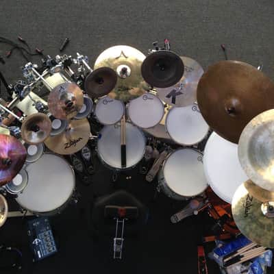 Tim "Herb" Alexander's PRIMUS, 2003 Tama Starclassic 14-Piece Drum Set White Satin image 10
