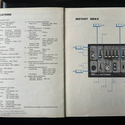 Roland System 100 102 Synth Expander - OG Operation Manual and Patch Book image 4