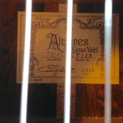 Alvarez CY140 Kazuo Yairi 1988 image 3