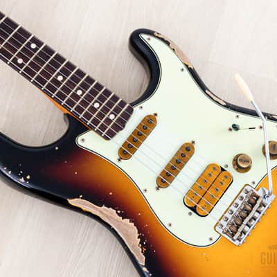 2024 Fender Custom Shop Alley Cat Stratocaster Heavy Relic SSH Superstrat Sunburst w/ Case, CoA image 7