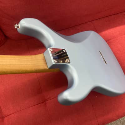 Partscaster Double Cut T-Style Guitar with Warmoth Neck and Body - Blue Ice image 16