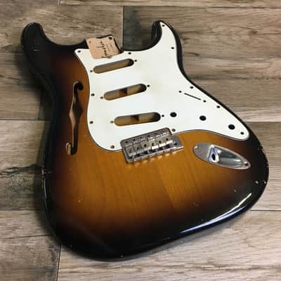 Made to Order - FRANCHIN Mercury F guitar body Relic Aged 100% Nitro Lacquer (Sunburst/ Black/ White/ Blue/ Green/ Yellow/ Red/ Pink/ Burgundy/ Purple/ Gold/ Silver, etc.) Basswood Poplar Stratocaster-Strat-S-Style F-hole Thinline Made in Italy image 14