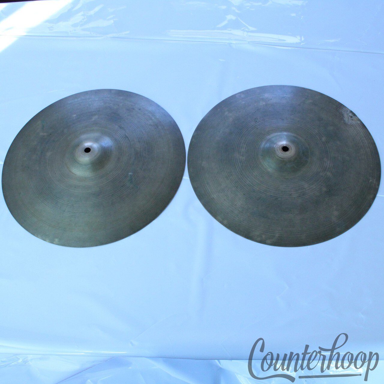 Zildjian 15" Hi-Hats 50s 853g/876g Paper-Thin Cymbals Vintage B20 Avedis A USA* — main photograph
