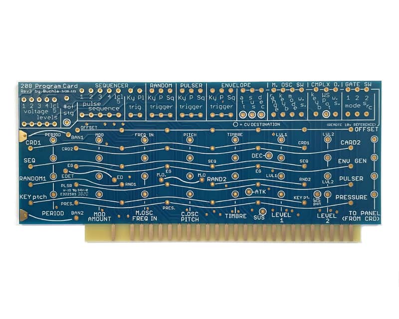 Buchla Retro Program Card for 208/208C/Easel image 1