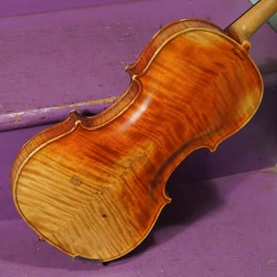1900s Stainer-Labeled Nice Quality 4/4 German Violin (VIDEO! Fresh Work, Ready) image 11
