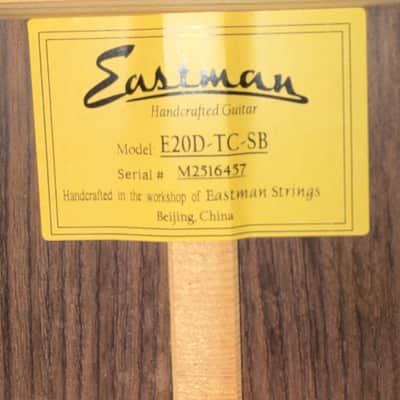 Eastman E20D-TC-SB Thermo Cured Dreadnought w/ Hard Case & Free Pro Setup image 17