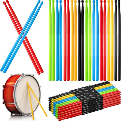 40 Pairs Drum Sticks with ANTI SLIP Handles for Beginner Adults Drumsticks Bulk Light Durable Drum Practice Musical Instrument Percussion Accessories 5 Colors(5A) image 1