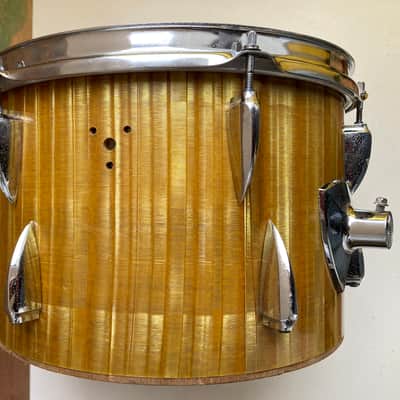 Vintage 1960s Star Outfit Drum Jazz Rock 12" X8" rack Tom Gold fibre Remo Diplomat head tama ludwig image 6