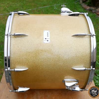Sonor Teardrop Floortom Floor tom 18" x 16" 3-ply Gold Sparkle Vintage ULTRA RARE image 14