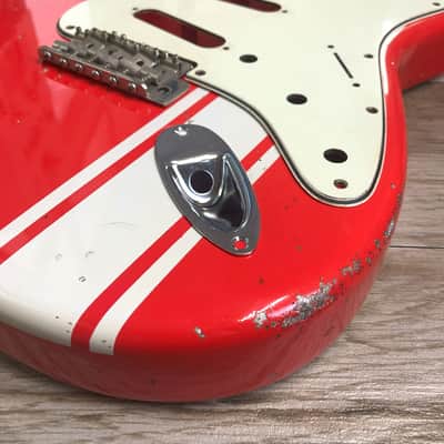 Made to Order - FRANCHIN Mercury guitar body Racing Stripe Relic Aged 100% Nitro Lacquer (Sunburst/ Black/ White/ Blue/ Green/ Yellow/ Red/ Pink/ Burgundy/ Purple/ Gold/ Silver, etc.) Basswood Poplar Stratocaster-Strat-S-Style Made in Italy image 5