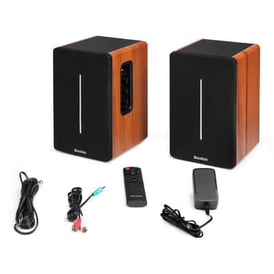 Audizio KS01B Regallautsprecher aktiv Set 120W BT Wood image 5