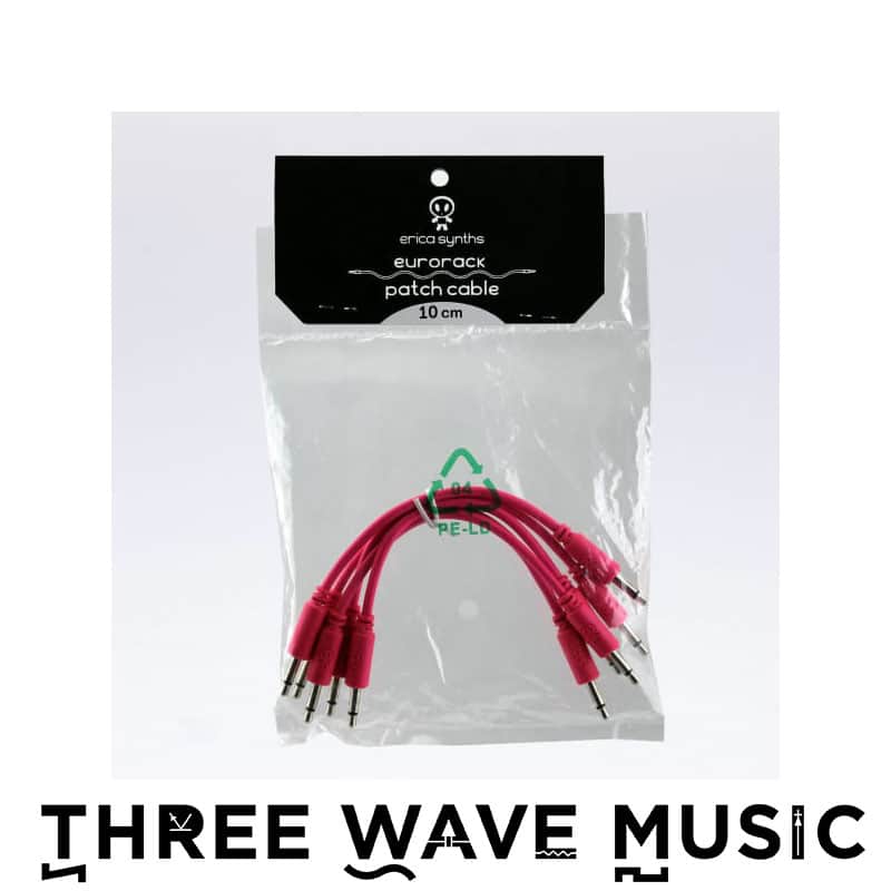 Erica Synths Braided & Soft Eurorack Patch Cables 10 cm (5 pcs) (Red)  [Three Wave Music] image 1