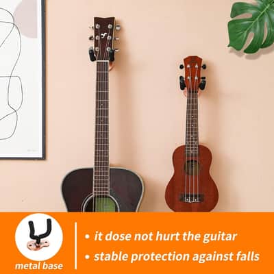 Guitar Wall Mount Hangers 2 Pack,Guitar Hanger Wall Hook Holders Stand for Bass Electric Acoustic Guitar Ukulele (Copper) image 4