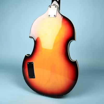 Univox Model 1920 Lectra Short-Scale Bass w/ case 1968 - Sunburst Violin Bass image 14