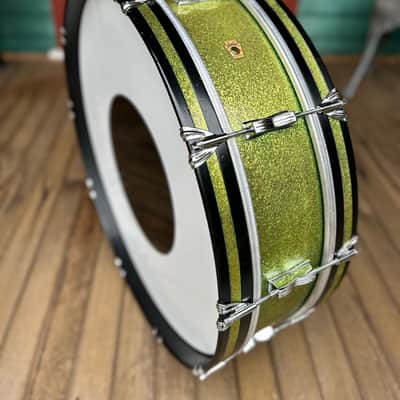 Ludwig Scotch Bass Drum 1965 - Sparkle Green (faded) image 2