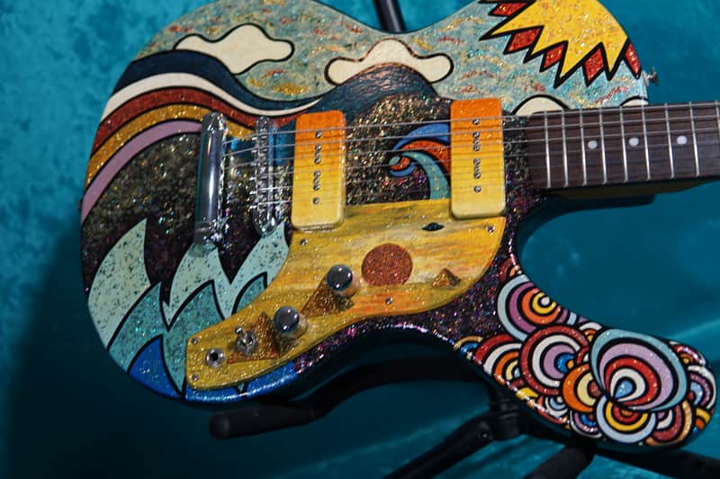 Super Wild Musicvox Spaceranger electric guitar 2002 Hand Painted image 1