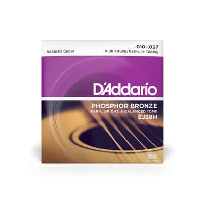 D'Addario EJ38H 10-27 High Strung/Nashville Tuning, Phosphor Bronze Acoustic Guitar Strings image 2
