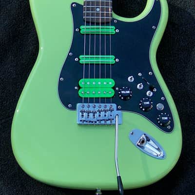  Pistachio Green Lightweight Mahogany Strat 2025+ 3 Matching Humbucking Custom Pickups + 3 Coil Spit Toggles + Kill Switch + Maple/Ebony 25.5" Scale Neck+ Leveled, Crowned and Polished Frets with Full Setup! image 2