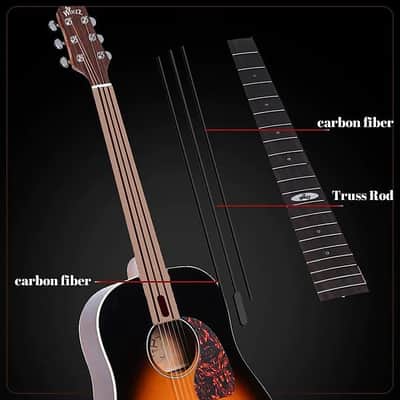 WINZZ AFM16-SD Slope Shoulder Dreadnought Solid Sitka Spruce Acoustic Guitar with Reinforced Carbon Fiber Neck image 19