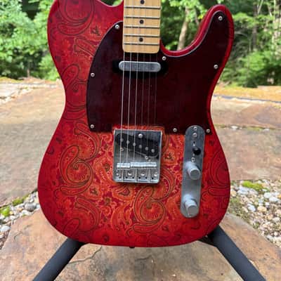 Jay Turser Paisley Tele 2000s - Red with Paisley Top image 1