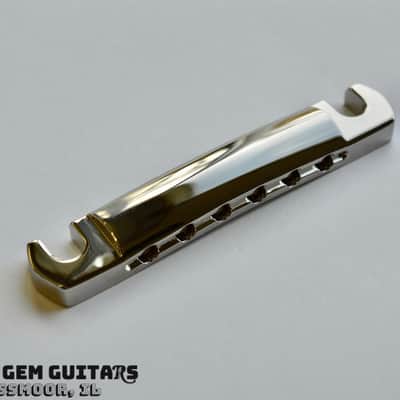 New! Gibson OEM Stoptail Tailpiece with Studs Nickel Finish fits Les Paul Standard, ES-335, SG Standard Stop Tail image 2