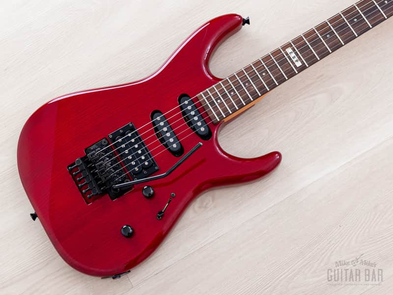 1996 ESP Mirage Superstrat SSH Trans Red w/ Floyd Rose, Hangtags