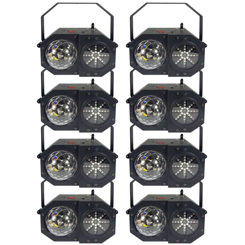 Blizzard Lighting Minisystem 4-In-1 RGB LED Party DJ Effect Laser FX Lights 8Pk image 1