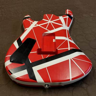 LOCKE CUSTOMS - KRAMER "ORLANDO HARD ROCK CAFE STRIPES"  FLOYD ROSE BODY FRANKENSTRAT EVH 5150 image 14
