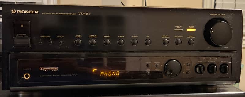 Pioneer Pioneer VSX-455 AV Receiver AM/FM Tuner Stereo Amp 1995 - Black metal image 1