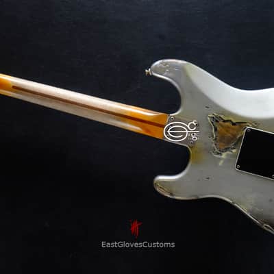 Fender Stratocaster Deluxe Series HSS Terminator Metallic Silver Floyd Rose Heavy Relic image 7