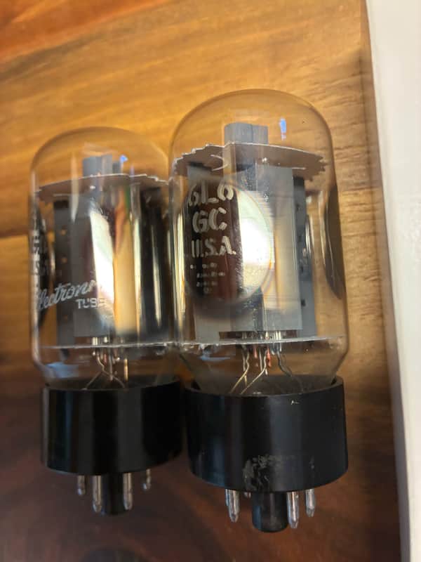 NOS date code and tight current matched pair GE 6L6GC clear top tubes image 1